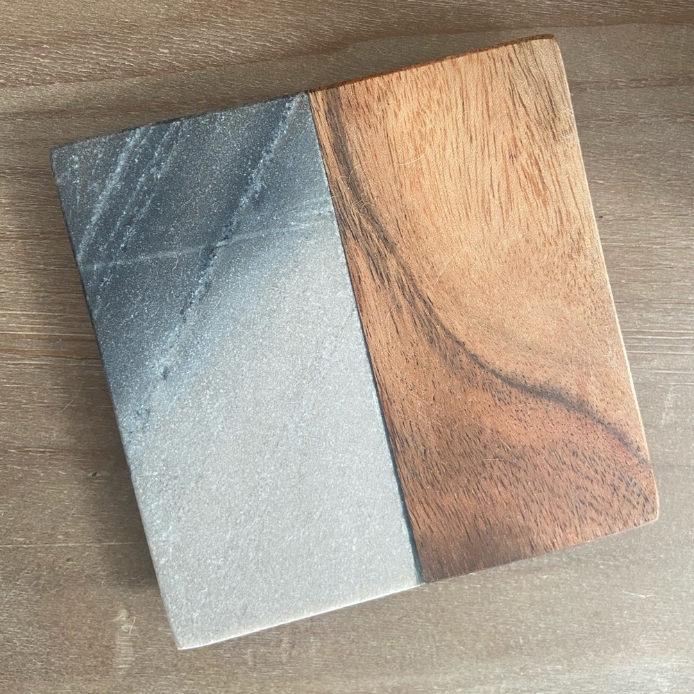 Marble and Wood Coasters